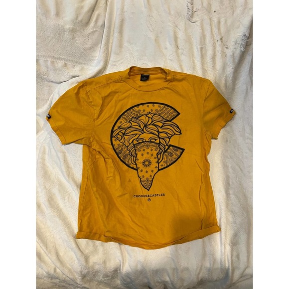Crooks & Castles Mustard T-Shirt Mens S - Picture 1 of 5